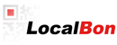 LocalBon Logo mit stilisiertem QR-Element und Schriftzug in Schwarz und Rot.