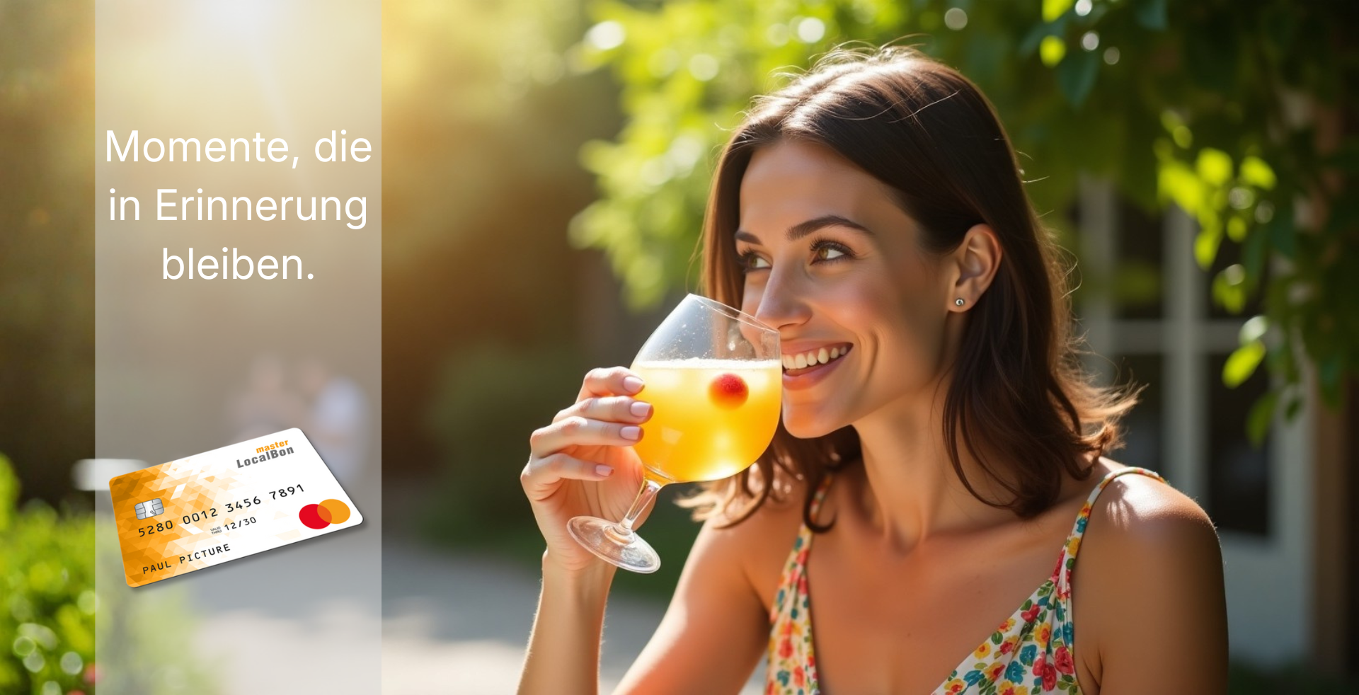 Mitarbeiterin genießt einen Moment im Alltag – Sachbezugskarte als steuerfreier Mitarbeiterbenefit mit emotionalem Mehrwert