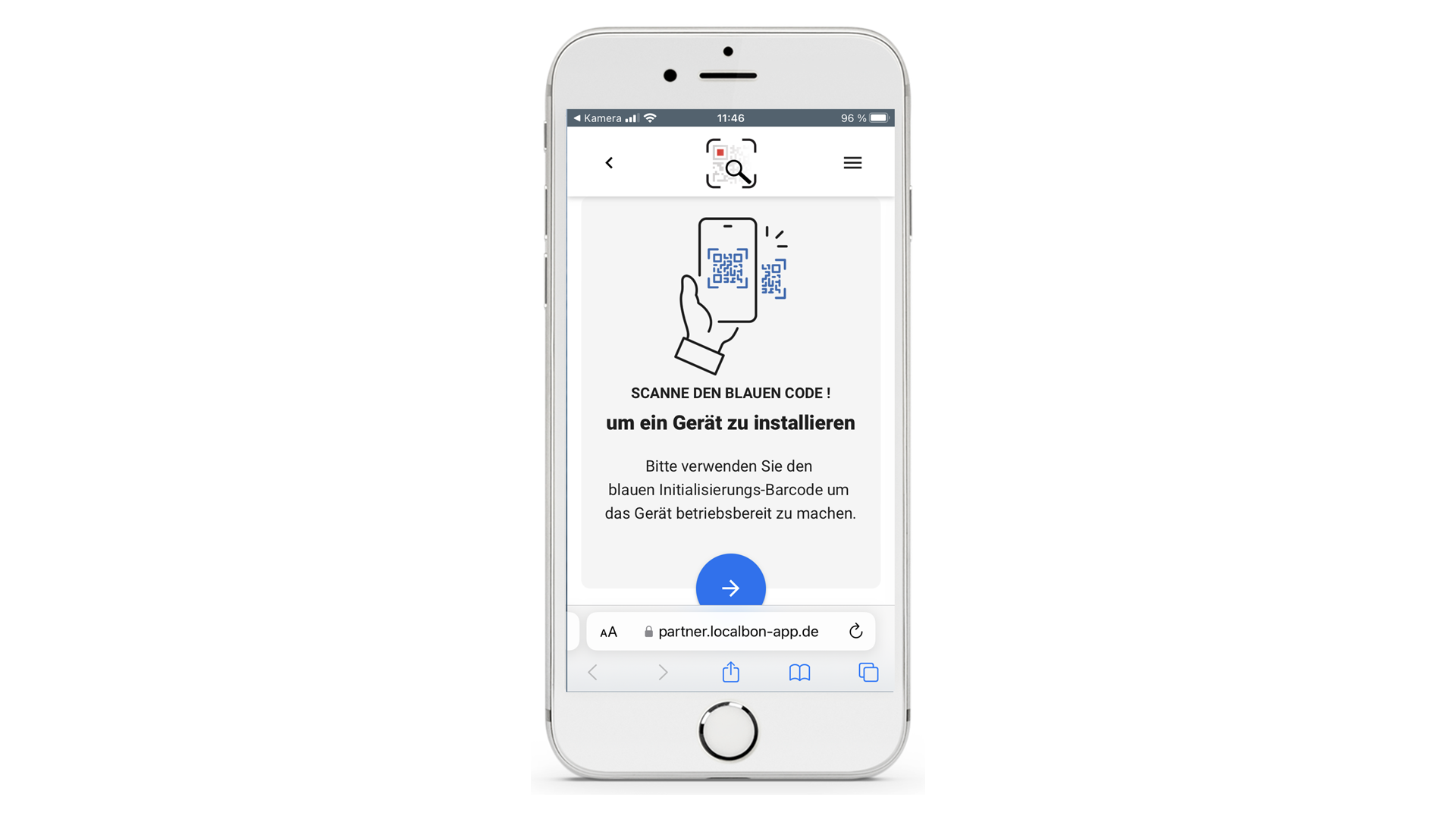 Installation erster Schritt