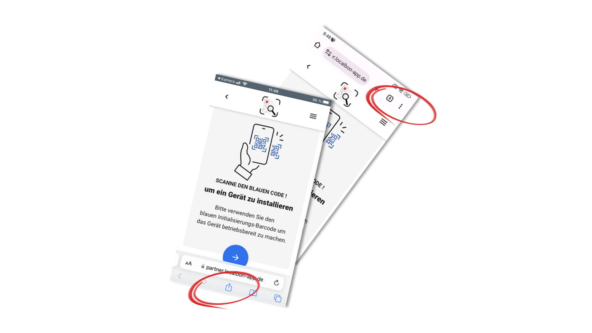 Bildschirm-Installation der Einlöse-App